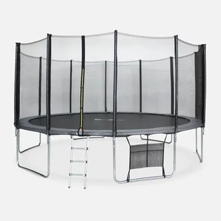Grand trampoline 490 cm Jupiter XXL avec filet de sécurité et accessoires complets pour toute la famille