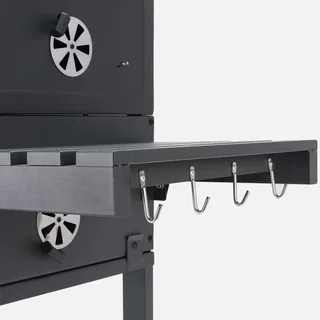 Barbecue charbon Bernard avec housse protection - cuisson fumoir 3 grilles fonte