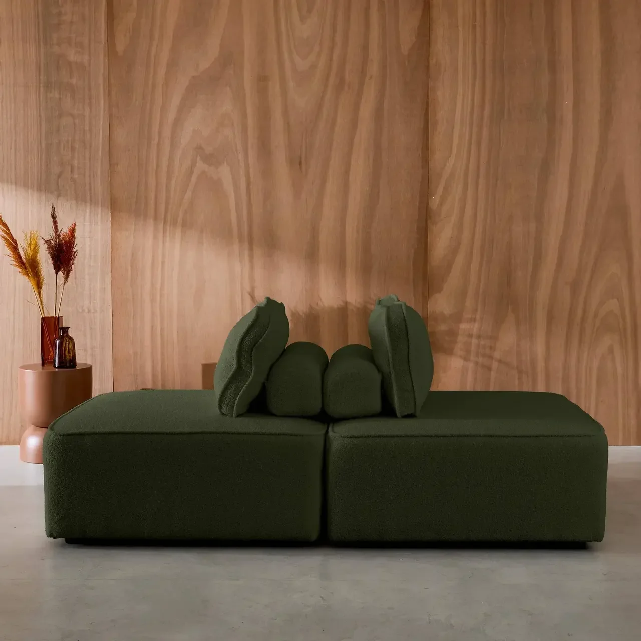 Housse chauffeuse modulable tissu bouclette 1 place lot de 2