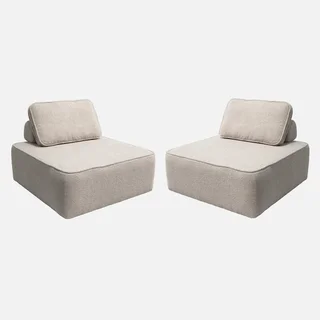 Housse chauffeuse modulable bouclette 1 place lot de 2