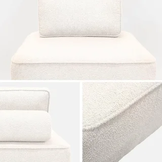 Housse chauffeuse modulable tissu bouclette 1 place lot de 2