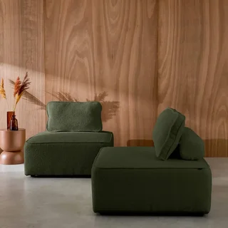 Housse chauffeuse modulable tissu bouclette 1 place lot de 2