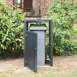 Housse conteneur métal zingué pour poubelles jardin
