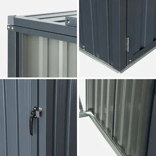 Housse conteneur métal zingué pour poubelles jardin