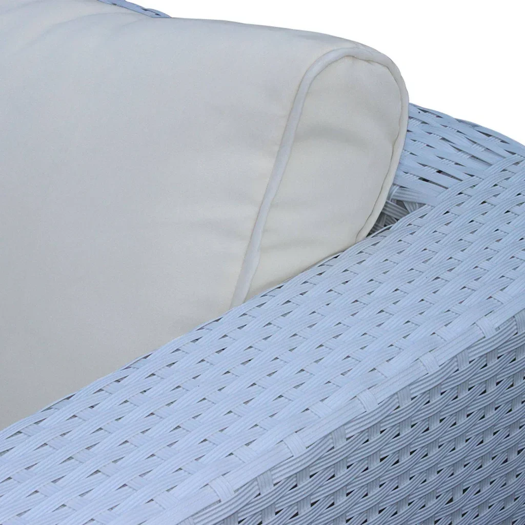 Set 19 housses coussins salon jardin Venezia polyester écru imperméables