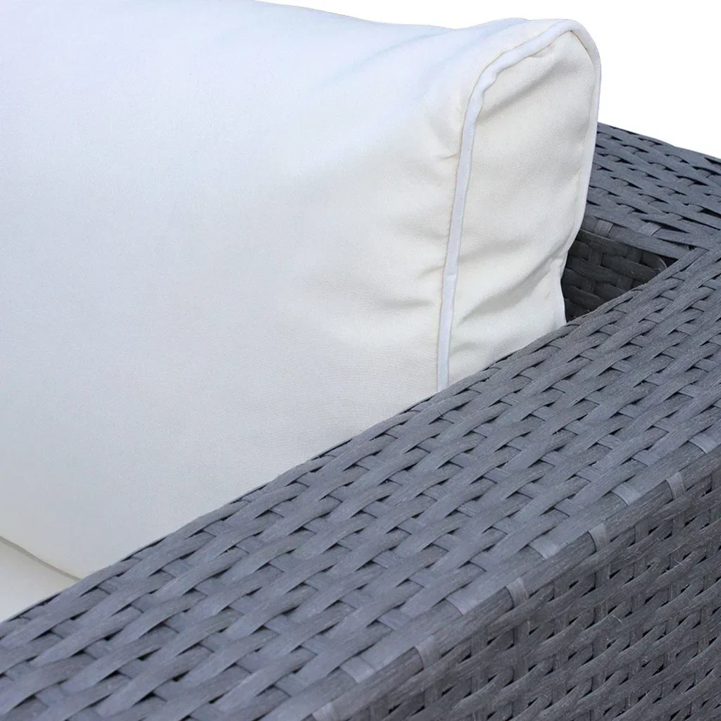 Set 19 housses coussins salon jardin Venezia polyester écru imperméables