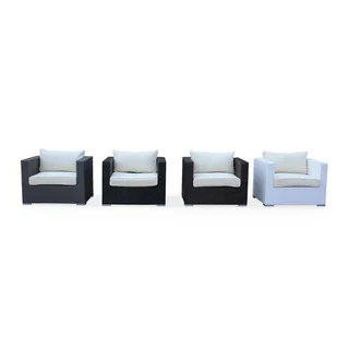 Set 19 housses coussins salon jardin Venezia polyester écru imperméables