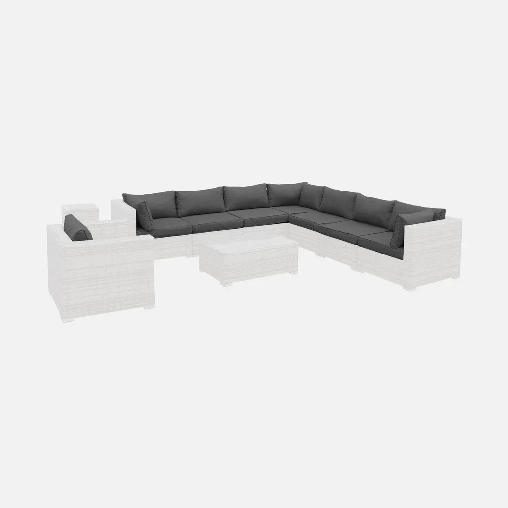 Set de 19 housses coussins salon extérieur Venezia polyester écru imperméables