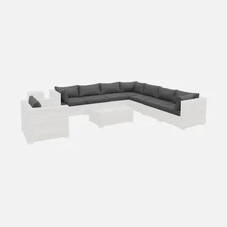 Set de 19 housses coussins salon extérieur Venezia polyester écru imperméables