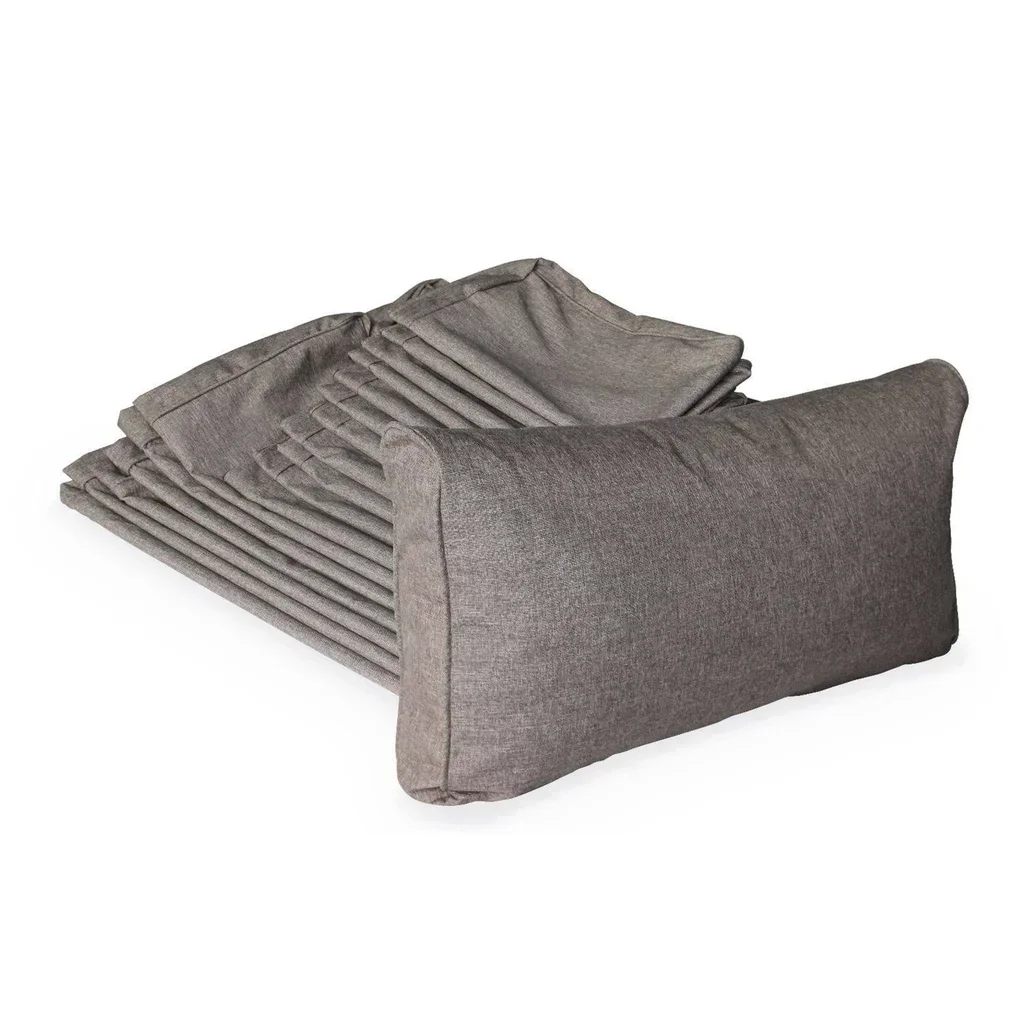 Set de 19 housses coussins salon extérieur Venezia polyester écru imperméables