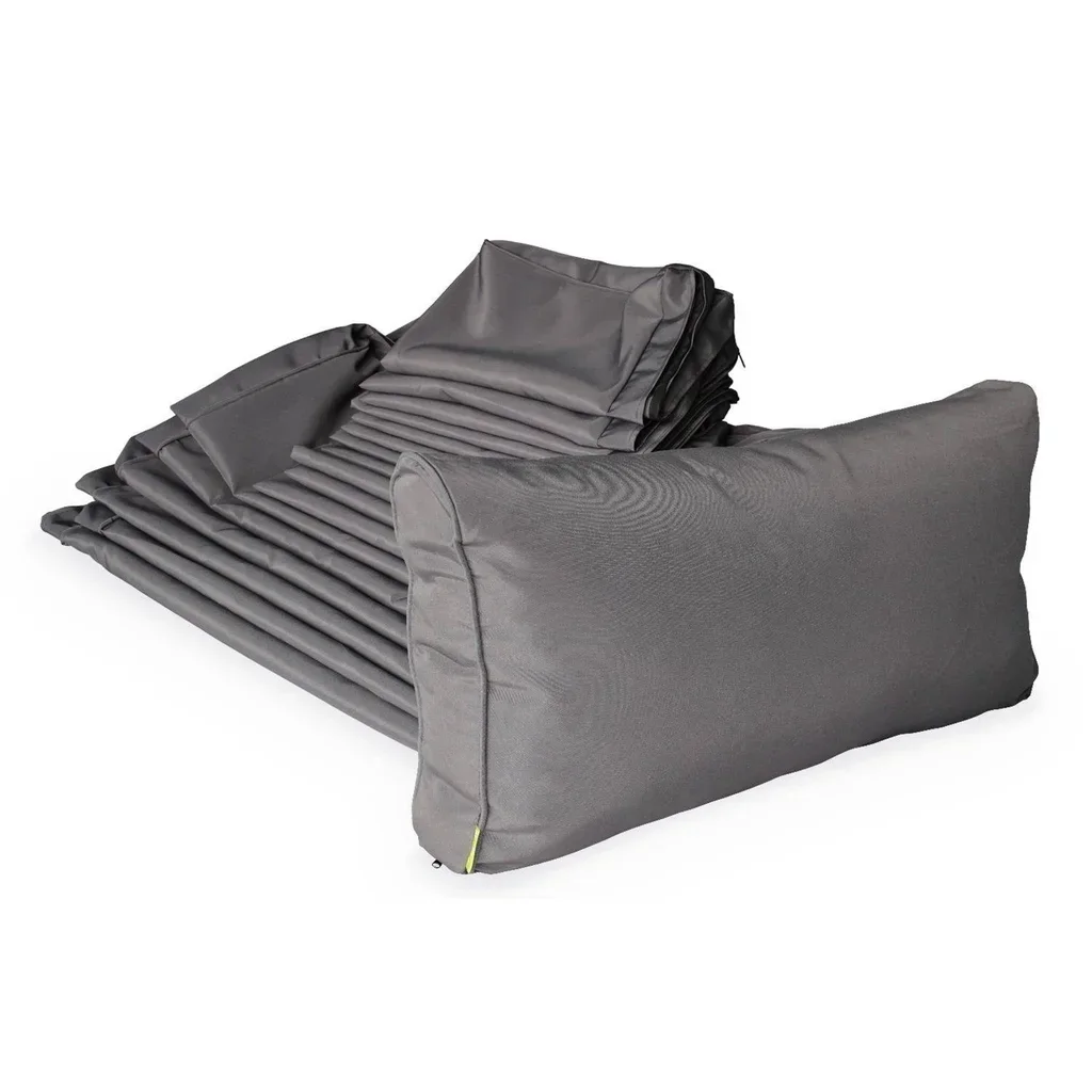Set 19 housses coussins salon jardin Venezia polyester écru imperméables