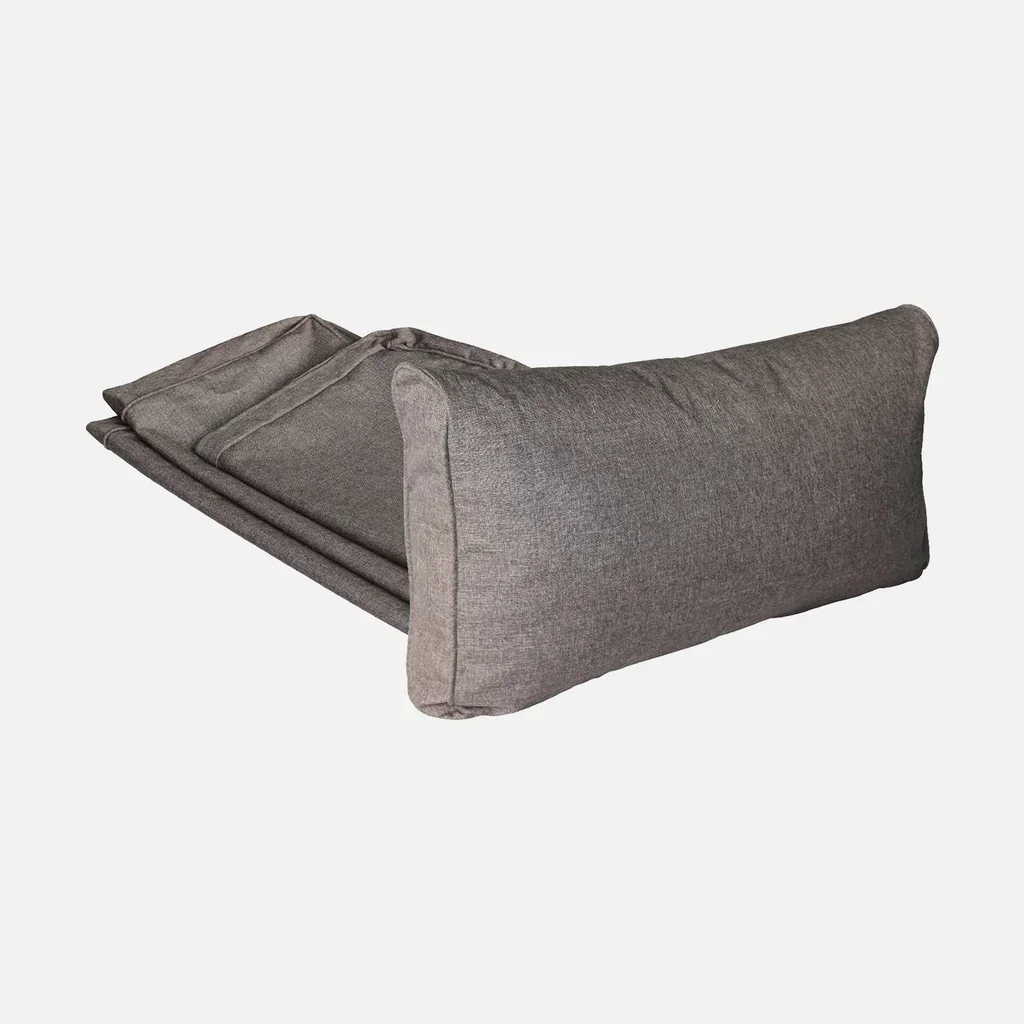 Set de 3 housses grises imperméables pour coussins salon extérieur 70x70cm