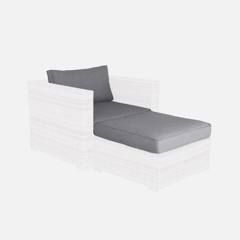 Set de 3 housses grises imperméables pour coussins salon extérieur 70x70cm