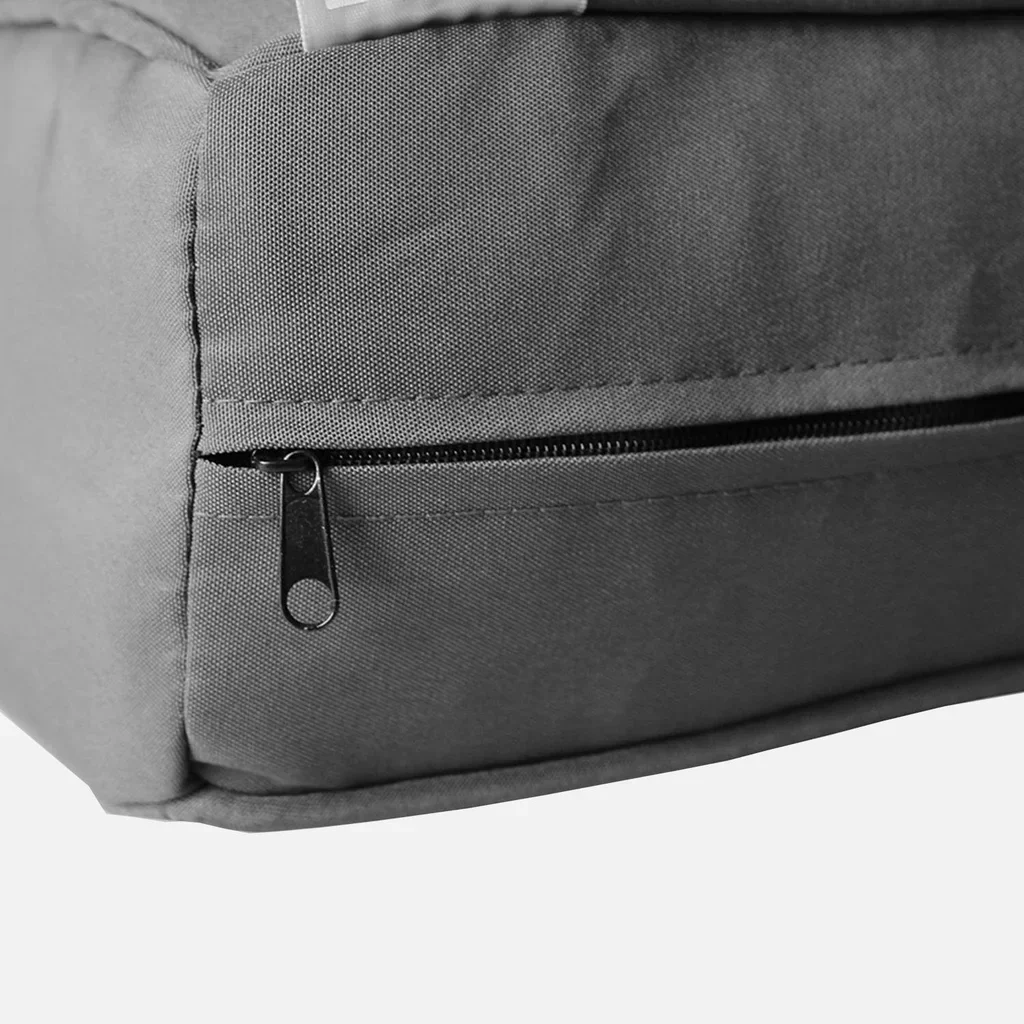 Set 3 housses coussins salon extérieur gris polyester imperméables