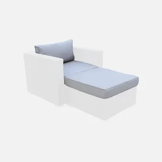 Set 3 housses coussins salon extérieur gris polyester imperméables