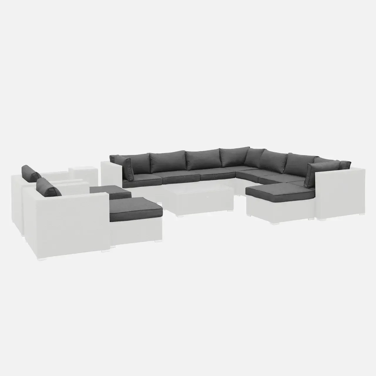 Set 24 housses coussins salon jardin Tripoli polyester imperméable