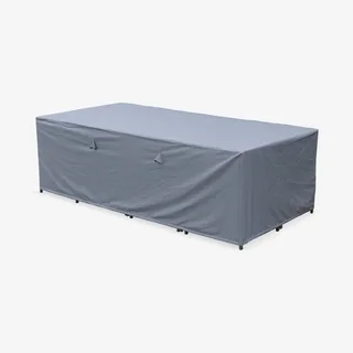 Housse protection imperméable table jardin 230x112cm polyester anti-UV gris