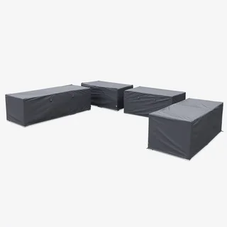 Housse protection salon jardin extérieur imperméable anti-UV 4 pièces polyester