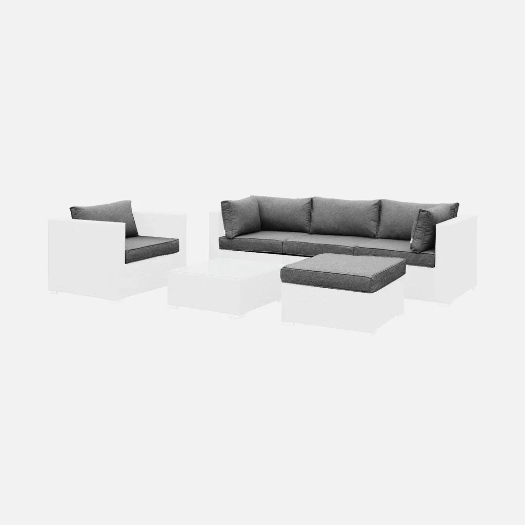 Caligari Outdoor Cushion Covers Garden Patio Furniture Protective Covers Ecru Polyester Set of 11