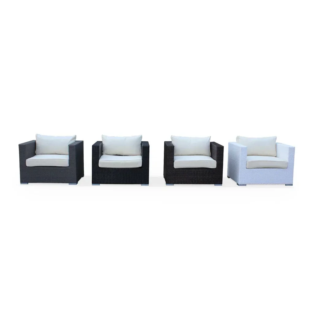Set of 11 Waterproof Ecru Polyester Garden Cushion Covers Caligari Outdoor Patio Pillow Cases