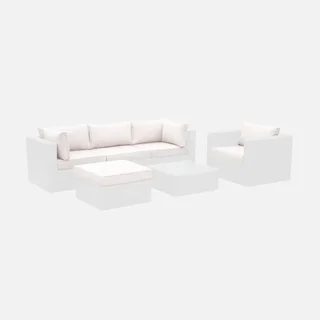 Set of 11 Waterproof Ecru Polyester Garden Cushion Covers Caligari Outdoor Patio Pillow Cases