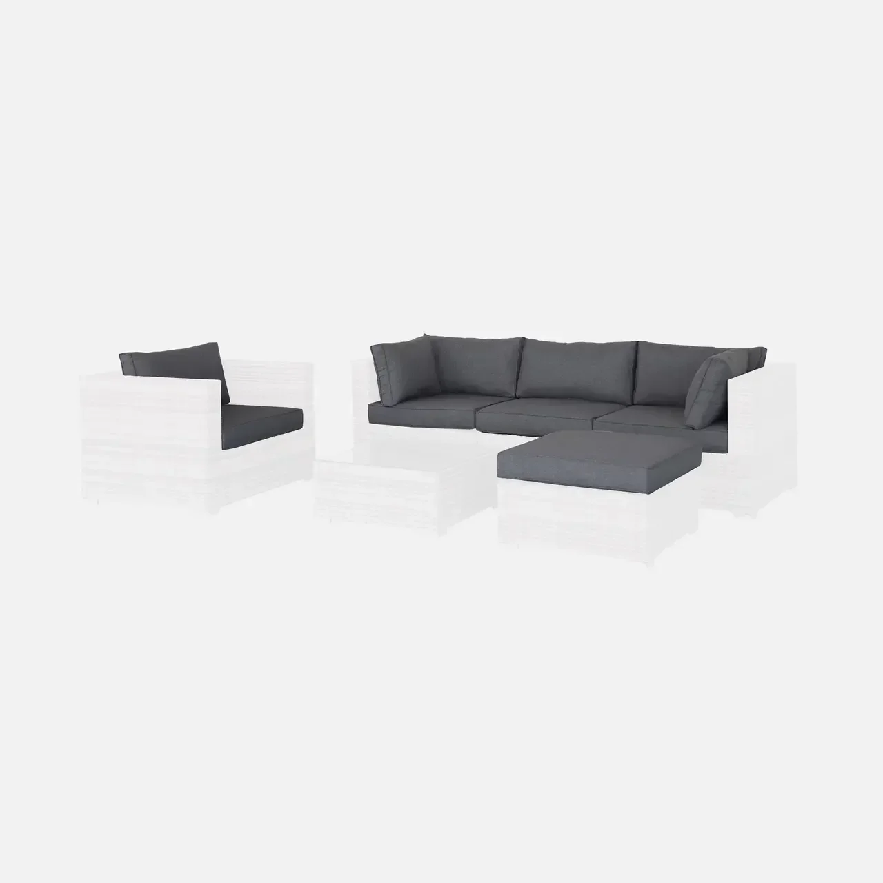 Caligari Outdoor Cushion Covers Garden Patio Furniture Protective Covers Ecru Polyester Set of 11