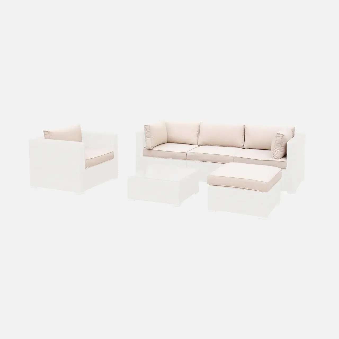 Outdoor cushion covers Caligari off-white waterproof polyester patio garden