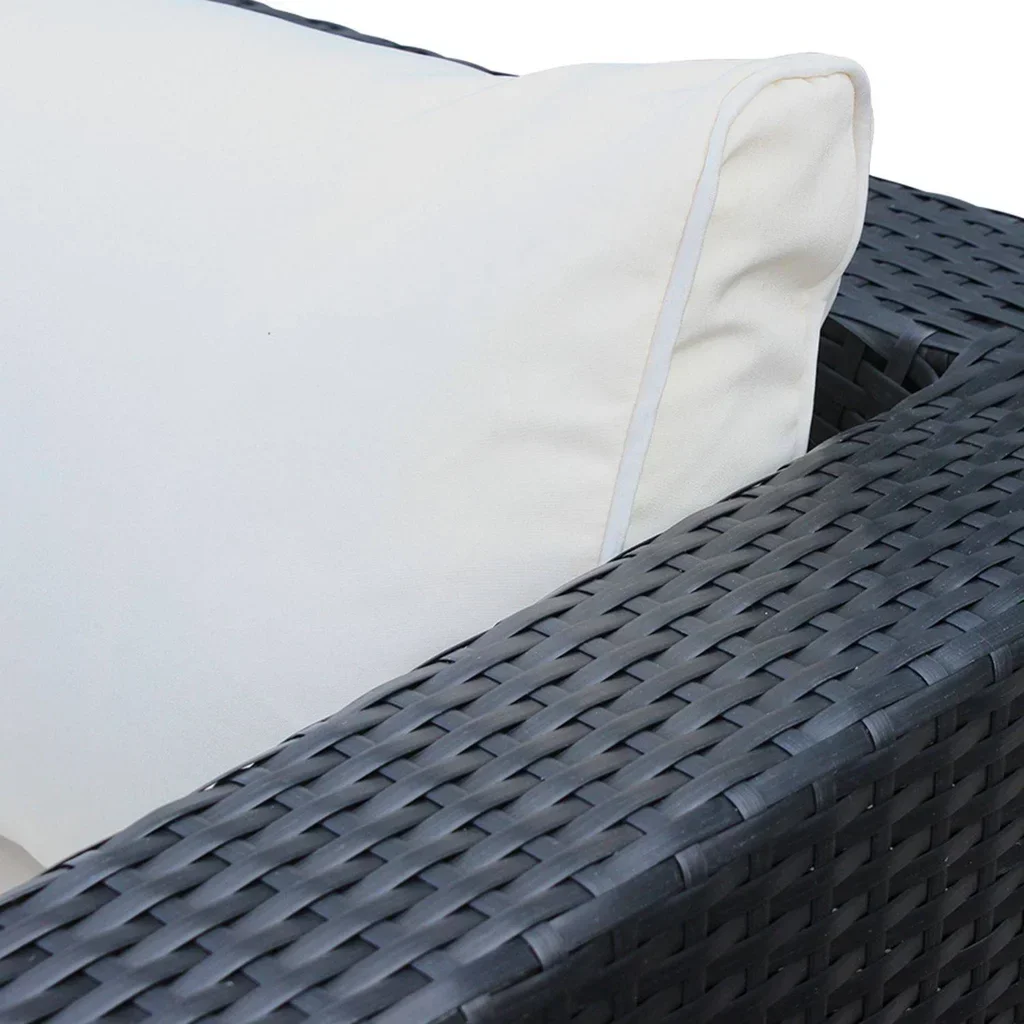 Set of 11 Waterproof Ecru Polyester Garden Cushion Covers Caligari Outdoor Patio Pillow Cases