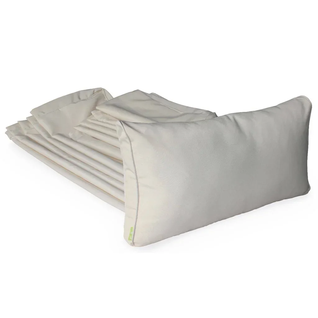Set 11 housses coussins salon jardin Caligari polyester écru imperméables