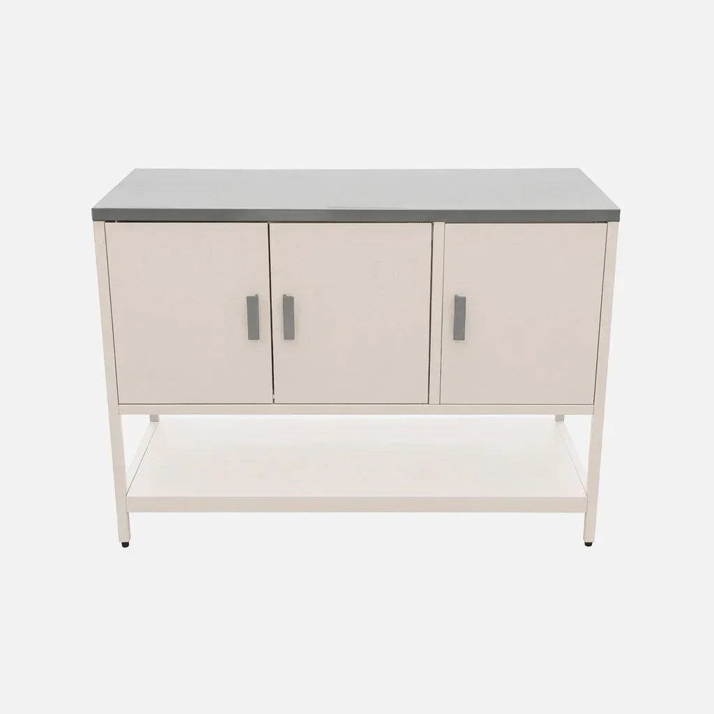 Îlot cuisine extérieure 2 modules inox avec évier et rangements