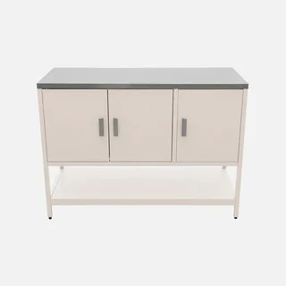 Îlot cuisine extérieure 2 modules inox avec évier et rangements