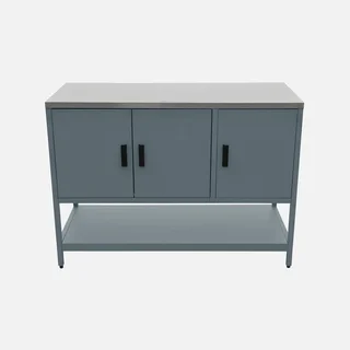 Îlot cuisine extérieure 2 modules inox avec évier et rangement