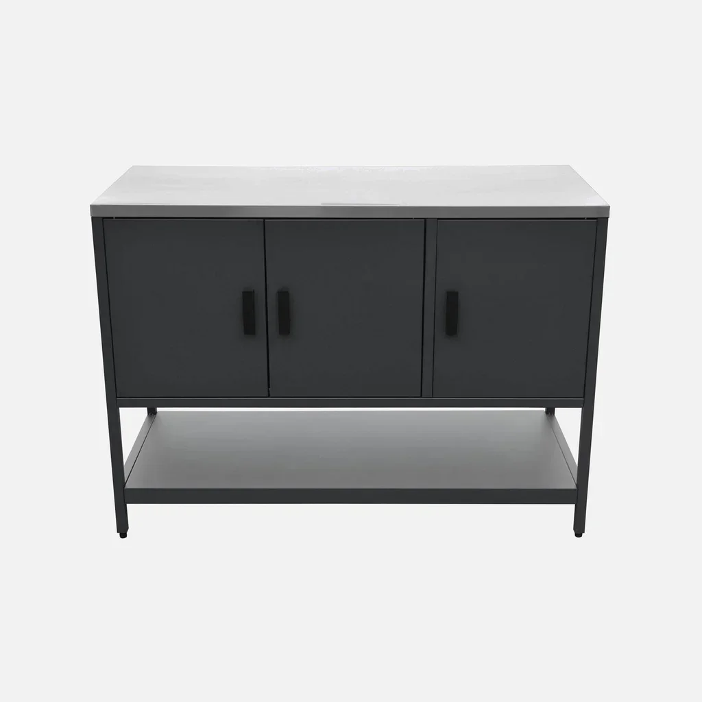 Îlot cuisine extérieure 2 modules inox avec évier et rangement