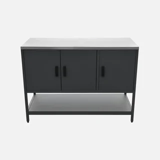 Îlot cuisine extérieure 2 modules inox avec évier et rangement