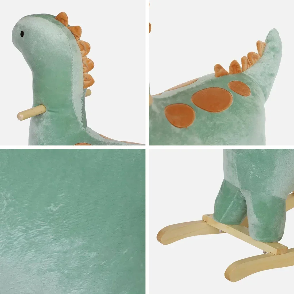 Jouet bascule dinosaure enfant 18 mois velours doux sécurité