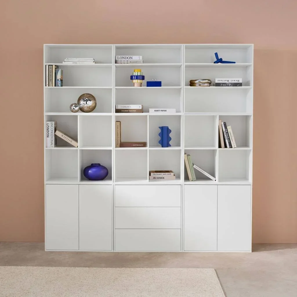 Kit étagère modulable bois 9 cubes bibliothèque rangement Kompo