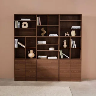 Kit étagère modulable 9 cubes bois bibliothèque rangement salon