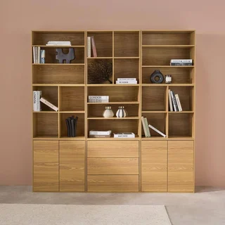 Kit étagère modulable 9 cubes bibliothèque rangement Kompo bois