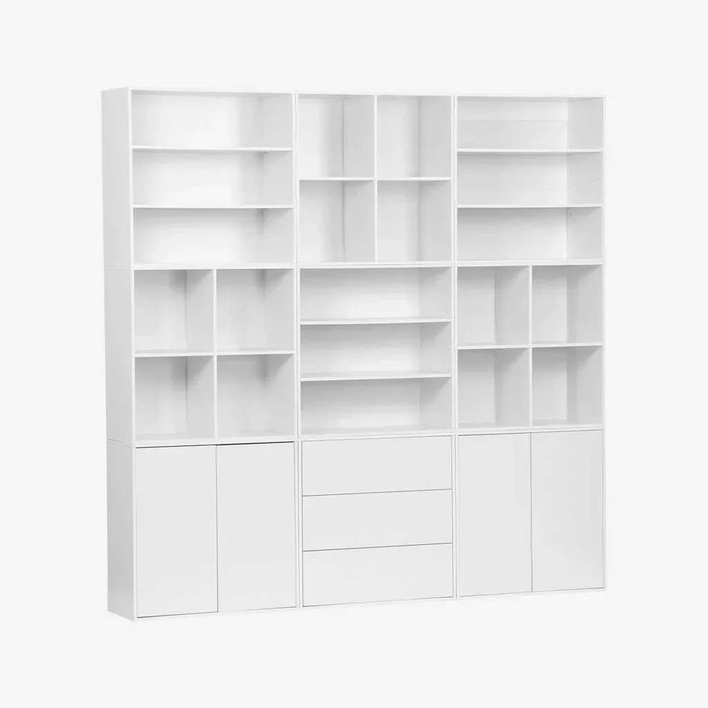 Kit étagère modulable bois 9 cubes bibliothèque rangement Kompo