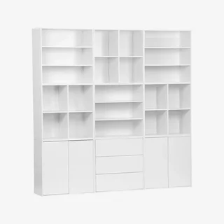 Kit étagère modulable bois 9 cubes bibliothèque rangement Kompo