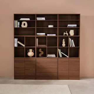 Kit étagère modulable 9 cubes bois bibliothèque rangement salon