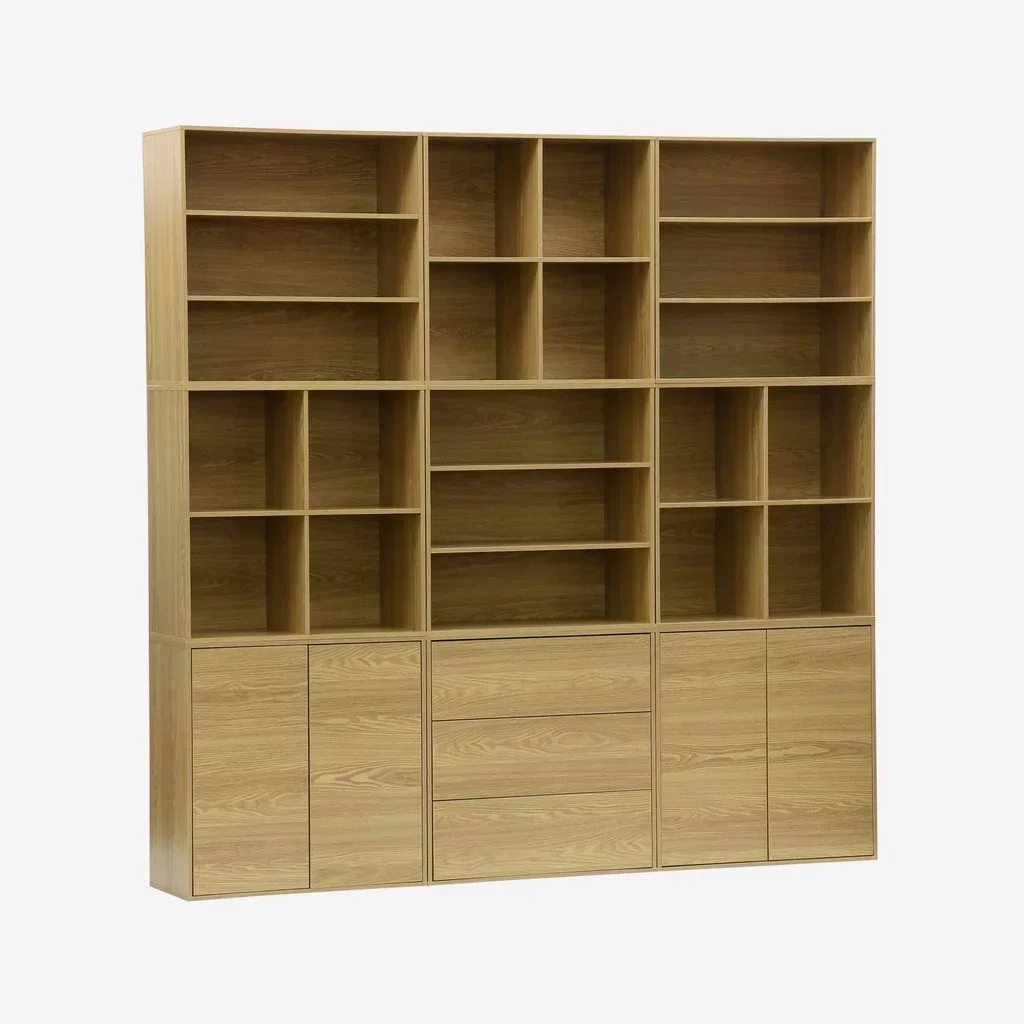 Kit étagère modulable 9 cubes bibliothèque rangement Kompo bois