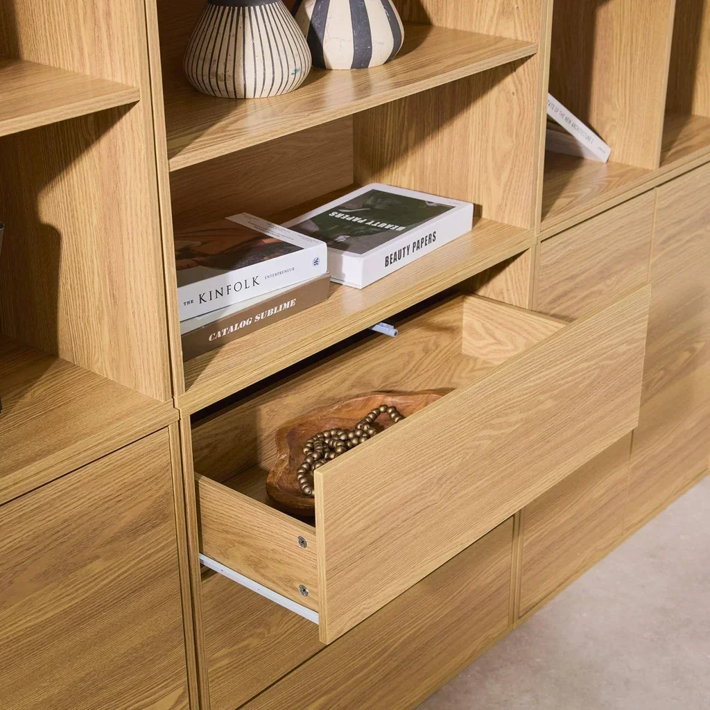 Kit étagère modulable 9 cubes bibliothèque rangement Kompo bois