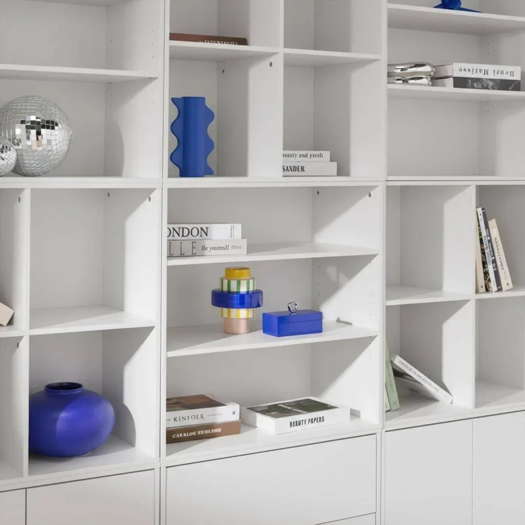 Kit étagère modulable bois 9 cubes bibliothèque rangement Kompo