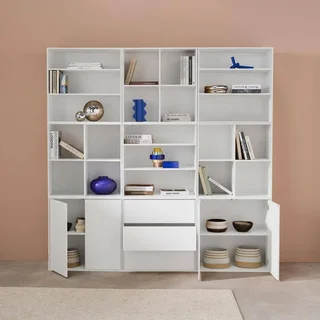 Kit étagère modulable bois 9 cubes bibliothèque rangement Kompo