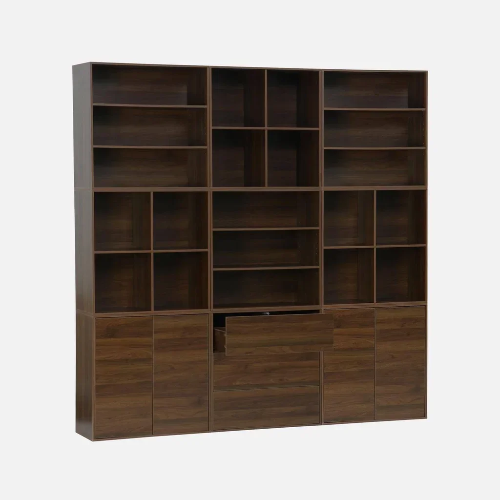 Kit étagère modulable 9 cubes bois bibliothèque rangement salon