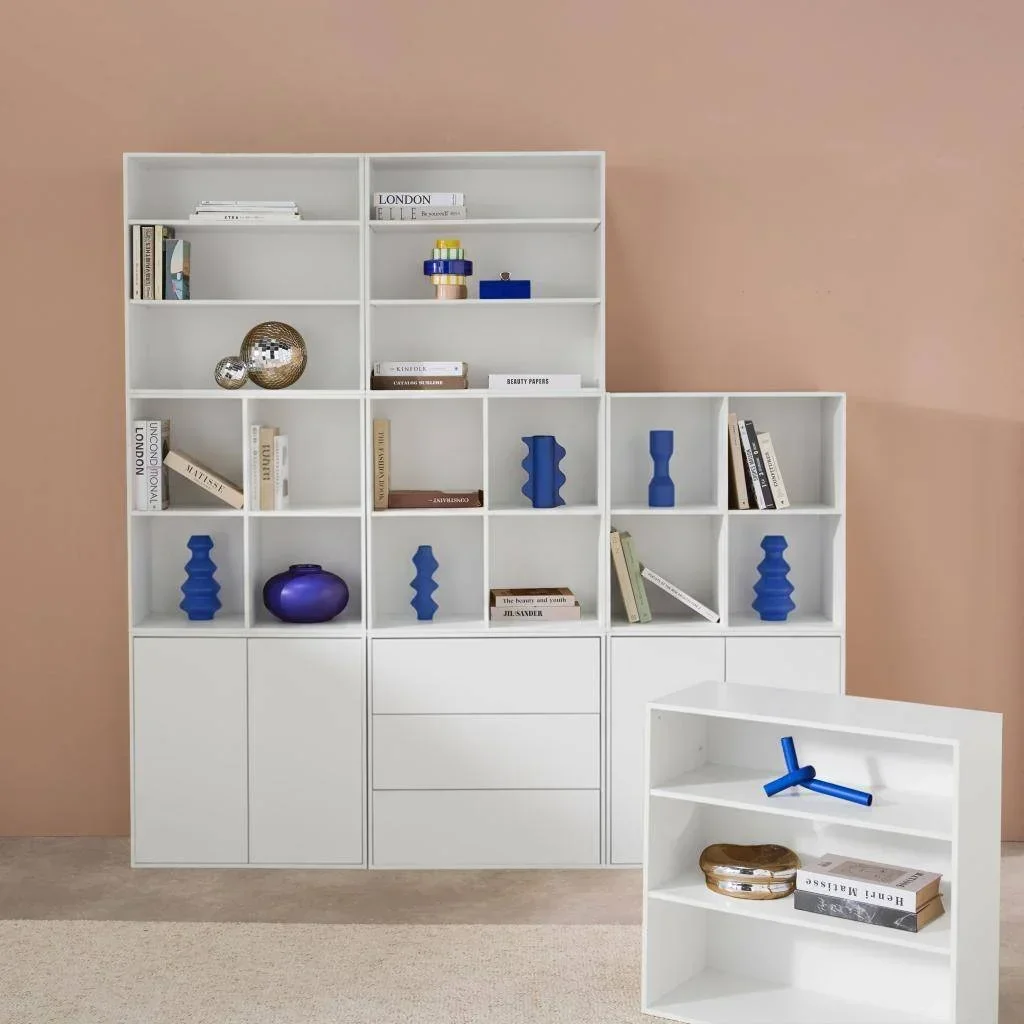 Kit étagère modulable bois 9 cubes bibliothèque rangement Kompo