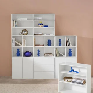 Kit étagère modulable bois 9 cubes bibliothèque rangement Kompo