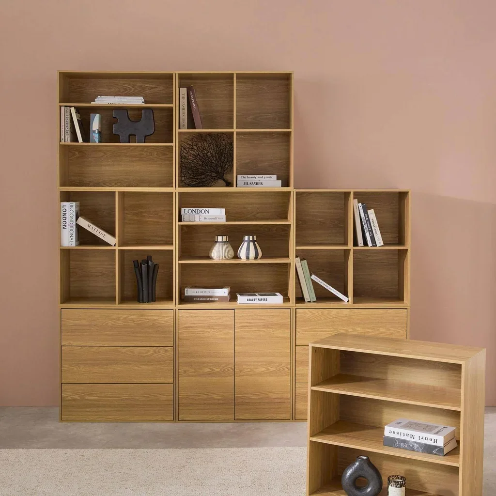 Kit Estante Modular 9 Cubos Madeira Kompo Estante Livros Armazenamento