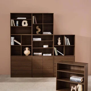 Kit Estante Modular 9 Cubos Madeira Sala de Estar Armazenamento Estante Livros